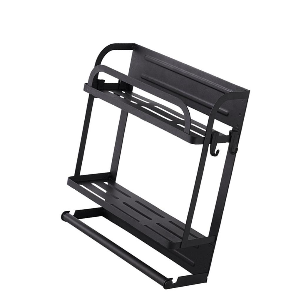 Refrigerator Magnetic Storage Shelf Organizer Strong Magnetic Spice Rack for Refrigerator B Style Double Layer