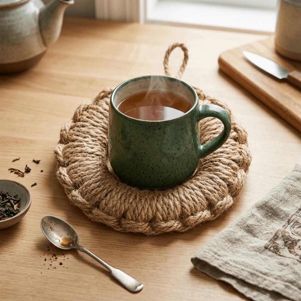 Rope Coaster Thickened Trivet Not Easy Fray Drink Coaster  Hot‑pot S