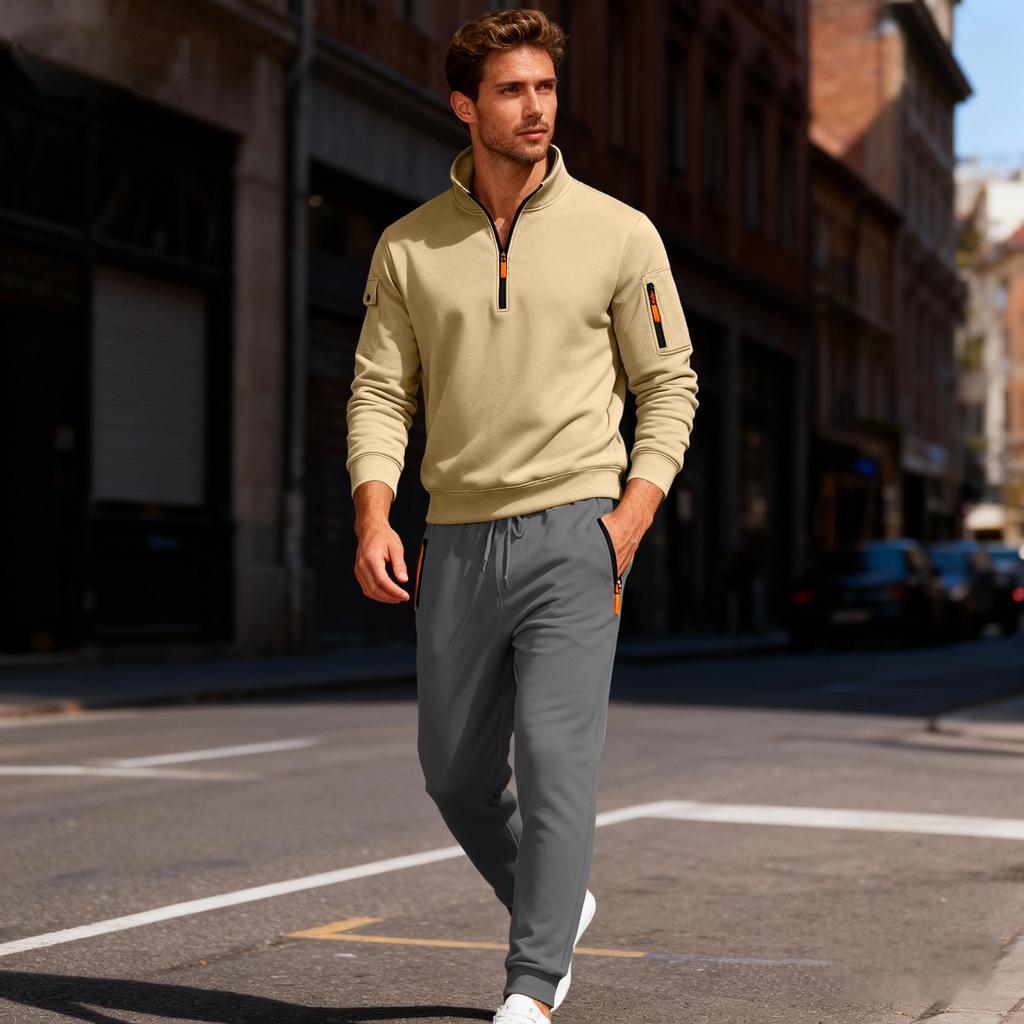 Herren Sweatshirt Anzug Herren Einfarbig Lässig Sportanzug Sweatshirt Anzug