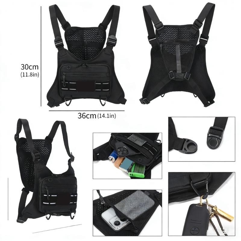 Waterproof Running Chest Pack with Adjustable Straps Durability Crossbody Slings Bag For Outdoor Sports Hiking Cycling