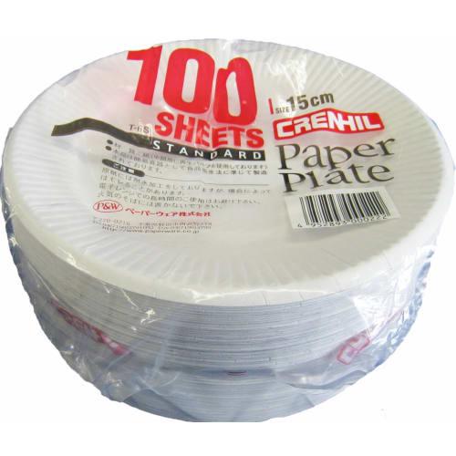 Standard Paper Plates, 15cm, 100 Pieces