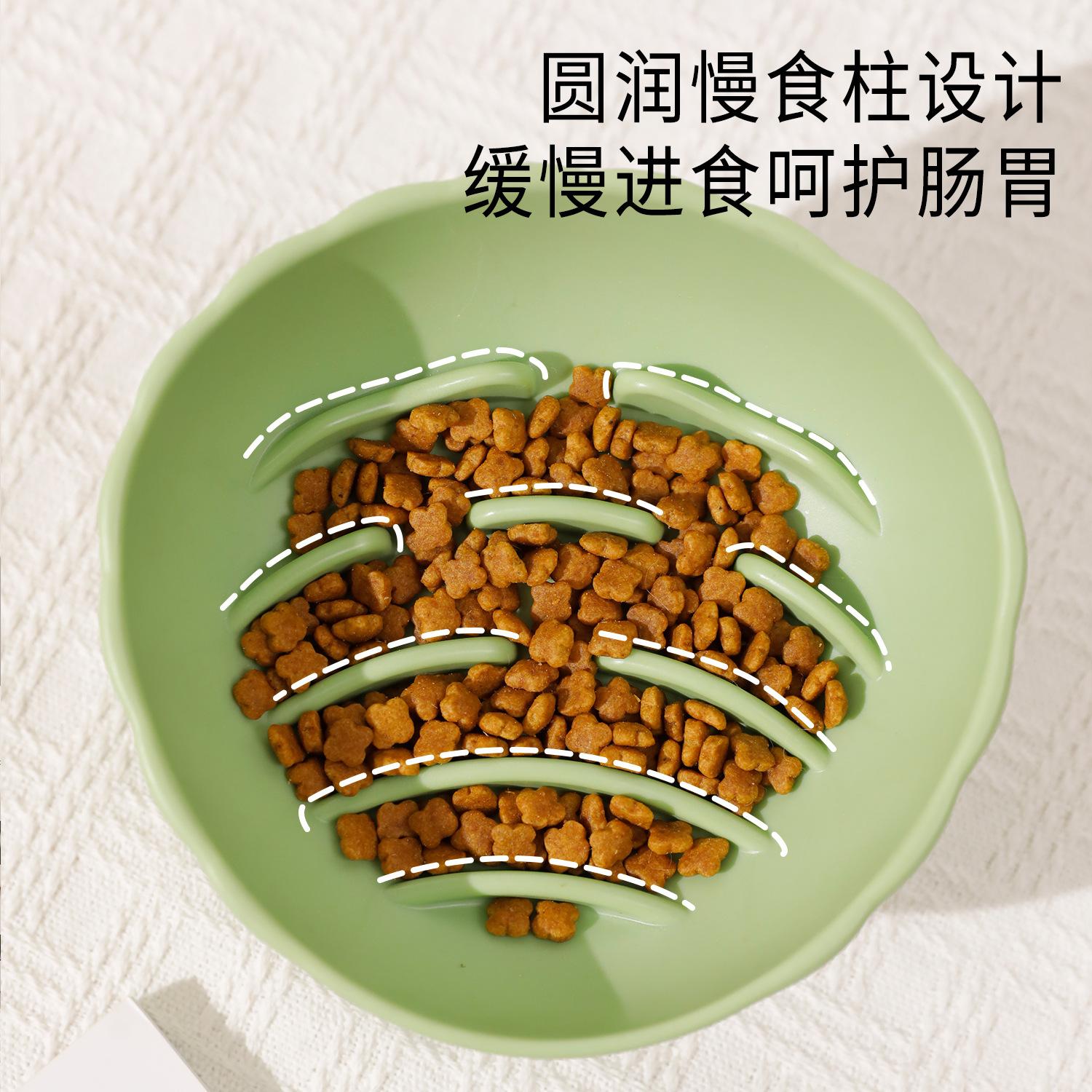 

Pet slow food bowl imitation ceramic shell slow food high-footed bowl neck protection non-slip dog anti-choking food basin drop-resistant dog bowl glacier blue