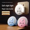 Multifunktionaler USB Smart Voice Cube: Kabelloses Nachtlicht & Steckdosenleiste für Zuhause oder Büro