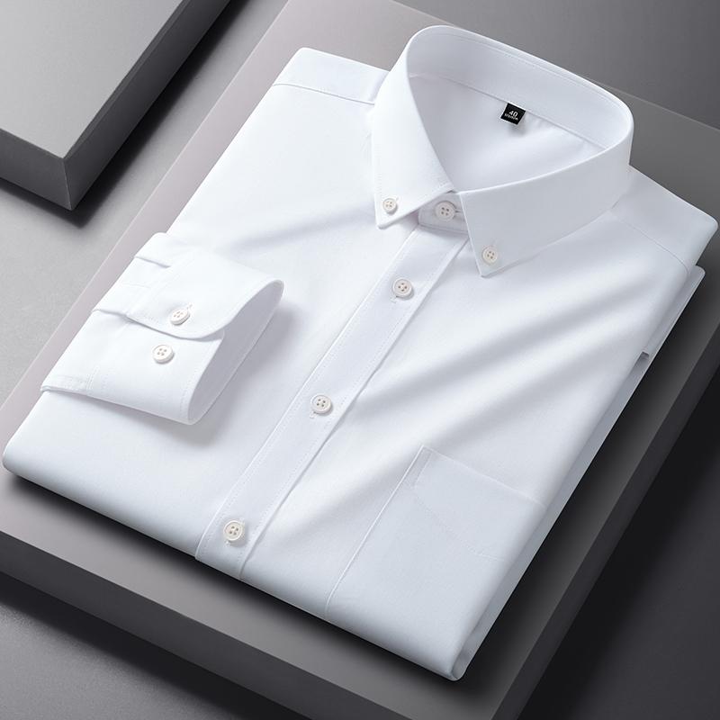 

New Quality Anti-Wrinkle Men Shirt Long Sleeves Dress Shirts For Men Slim Fit Camisa Social Business Blouse White Shirt S-4XL 38