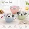 Solid Stainless Steel Noodle Bowl with Handle, Thermal Food Storage Bowl, Rice Bowl, Soup Bowl, Instant Noodle Bowl