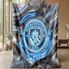 Manchester City Theme Blanket Soft Flannel Blanket Plush Throw Blanket Cozy Sofa Bed Blanket for Home Decor