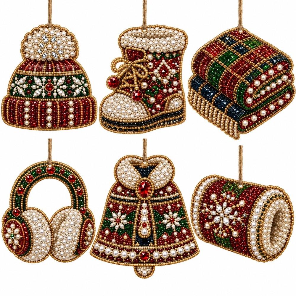 6pcs/set Acrylic Round Board Suncatcher Craft Kit Christmas Decor Craft  Christmas Festival