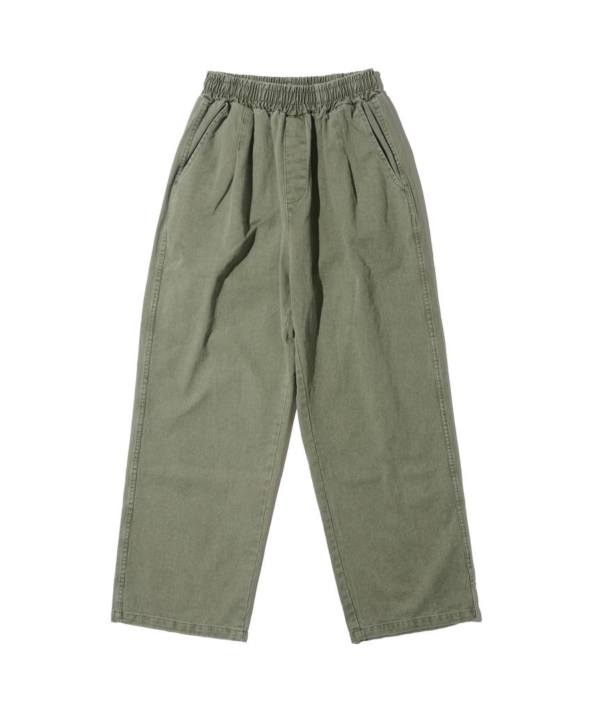 OTHERFITS Bio One-Pleat Wide Cotton Pants (Khaki)