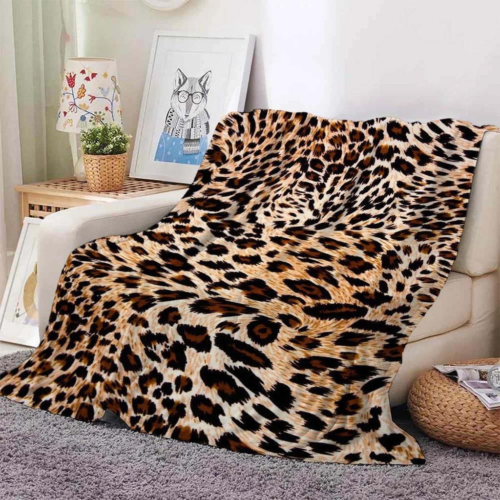 Soft Flannel Fleece Throw Blanket Leopard Print for Couch  Bed Cheetah Design Adult Blanket Perfect for All Seasons