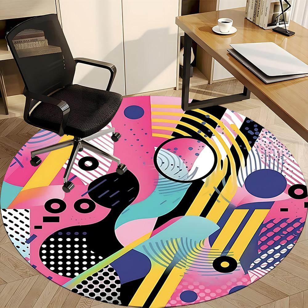 1pc Abstract Art Print Chair Carpet for Office Non Slip, Lightweight, Machine Washable Rug for Office Holiday Decor