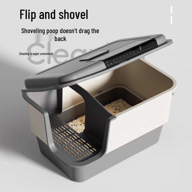 Extra Large Enclosed Cat Litter Box - Anti-Splash, Corridor Design, Deodorizing Kitten Sandbox