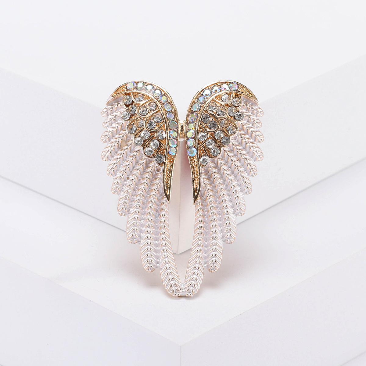 Креативная брошь в виде крыльев ангела с бриллиантами, многоцветная трендовая модная брошь, аксессуары