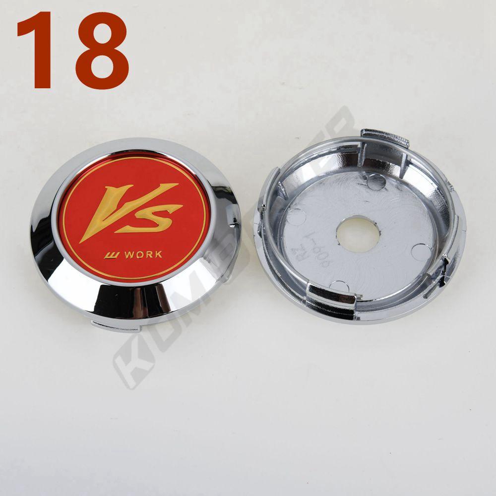 4PCS OD 64MM / ID 60MM Sport Rim Center Wheel Cap WORK EMOTION MEISTER VS Emblem Sticker Wheel Cover Hub Cap Silver & Black
