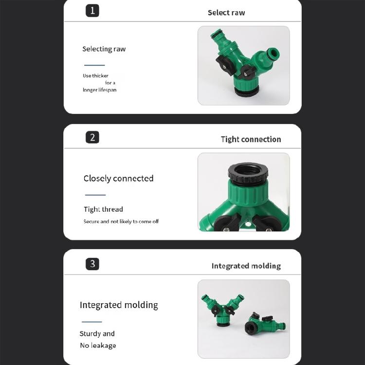 Y-Type Hose Splitter Double Way Joint 1 Split Two Faucet Diverter Garden Accessories Internal Thread Water-Diverter