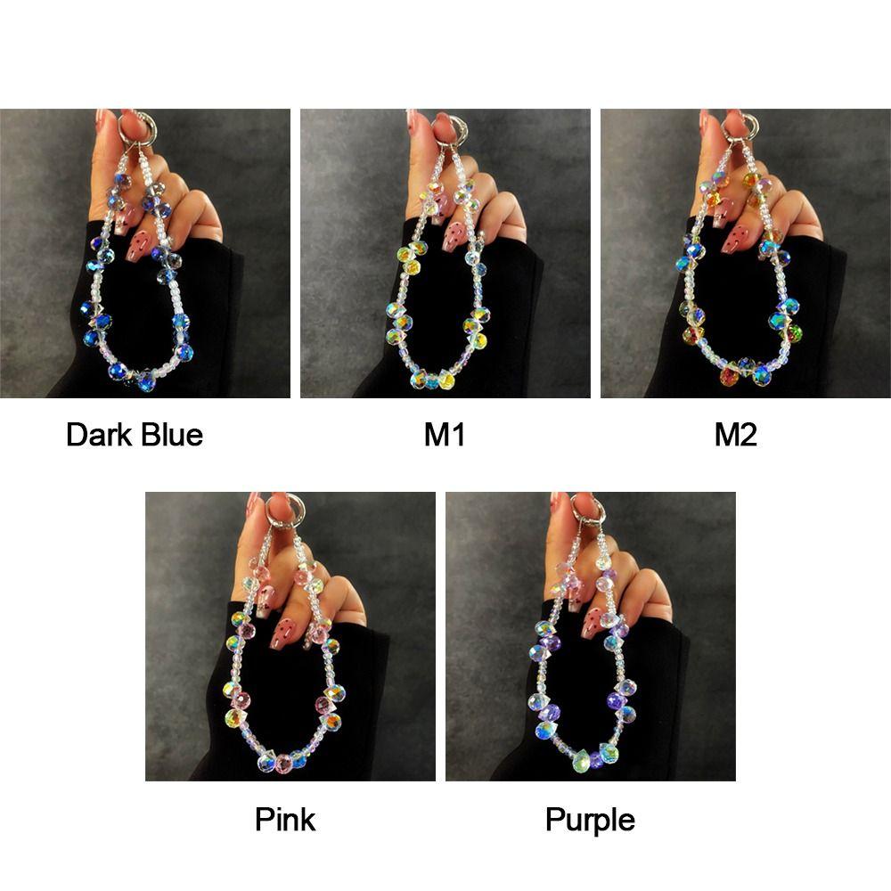 Hand-beaded Mobile Phone Lanyard Strap Crystal Car Keychain Fashion Phone Hand Rope