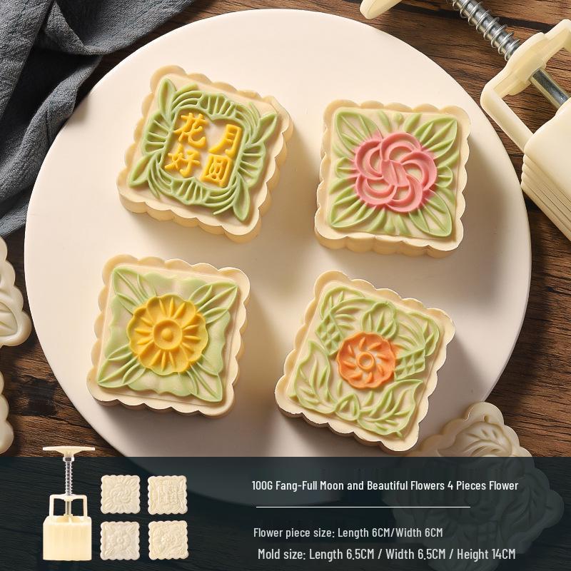 Traditional Cartoon Mooncake Mold, Hand-Press Type for Baking, Available In 50g, 75g, 100g Sizes