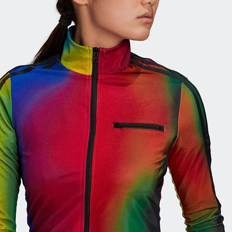 Adidas Originals Gradient Print Sports Casual Fitness Stand Collar Jacket Women Jacket Multicolor GD2496