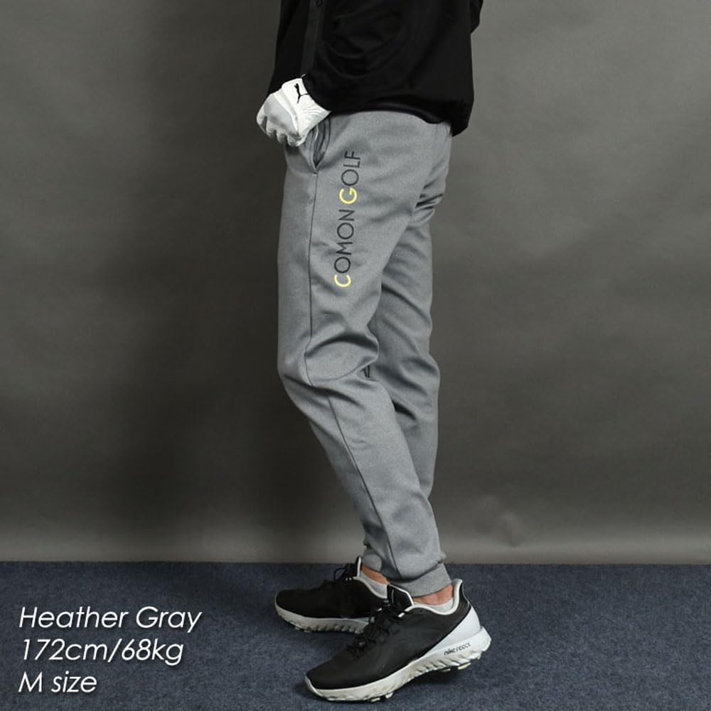COMON GOLF Golf Plus Jogger Bonded Size Heather Men's Pants, Fleece-Lined, Stretch, Size, Pants, Warm, Trousers, Fall/Winter, 3XL, Gray, CG-22020