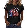 Fashion Women's Crew Neck Short Sleeve 3D Flag Color Printing Flag Short Sleeve Crew Neck T-Shirt
