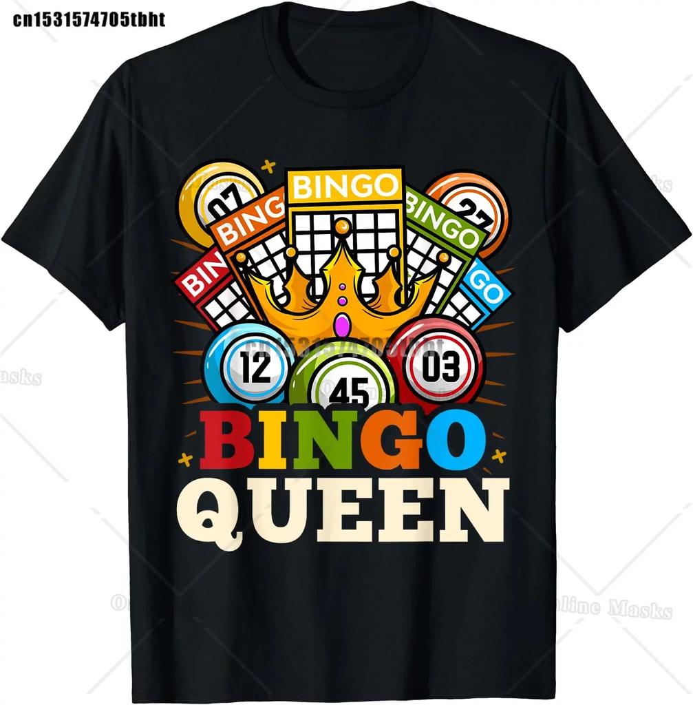 Crazy Bingo Lady Shirt Funny Lucky Bingo Shirt Player Hobby Gambling Bingo Queen TShirt Fashion Street Cotton Tops Tees