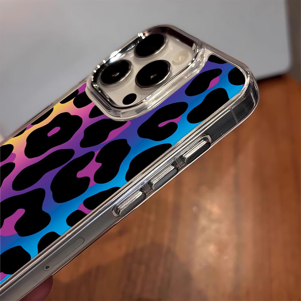Colorful Gradient Leopard Print Phone Case For Iphone 17 17E 16E 11 Plus 13 Pro Max 16 12 14 15 Ultra Durable Protective Coque