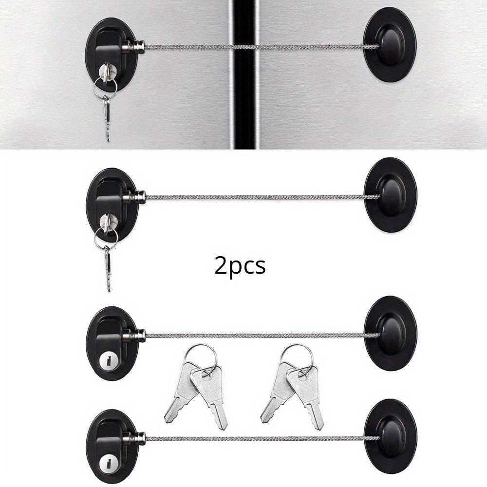 

2pcs Self-Adhesive Mini Locks with Keys - Perfect for Refrigerators, Freezers & Drawer Doors, Black 2pcs