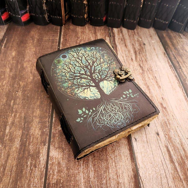 Tree Printed Leather Journal, Notebook, Sketch book, Leather Dairy, 200 Deckle Page Writing Journal, Book, Wedding Gift,
