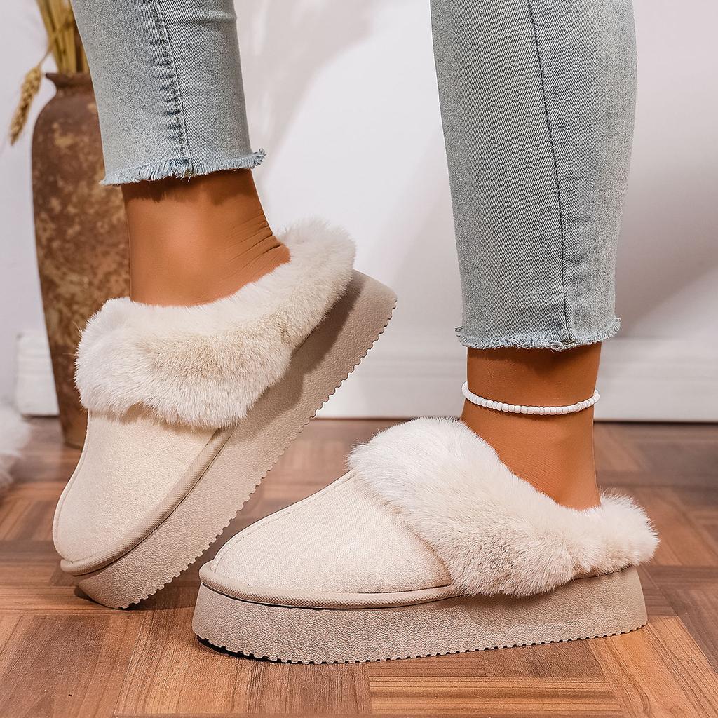 2025 Winter Snow Boots and Shoes for Women To Wear Outside, Autumn and Winter New Thick-soled Home Indoor Warm and Non-slip Fluffy Drag Women