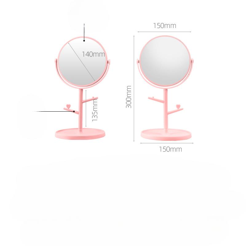 Makeup MirrorDressing Table Double-sided Desktop Portable Student Dormitory Desktop Beauty Mirror Princess Mirror