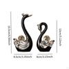 2 Pieces Swan Sculpture Animal Statue Gifts Artwork Ornament Porcelain Figurine for Living Room