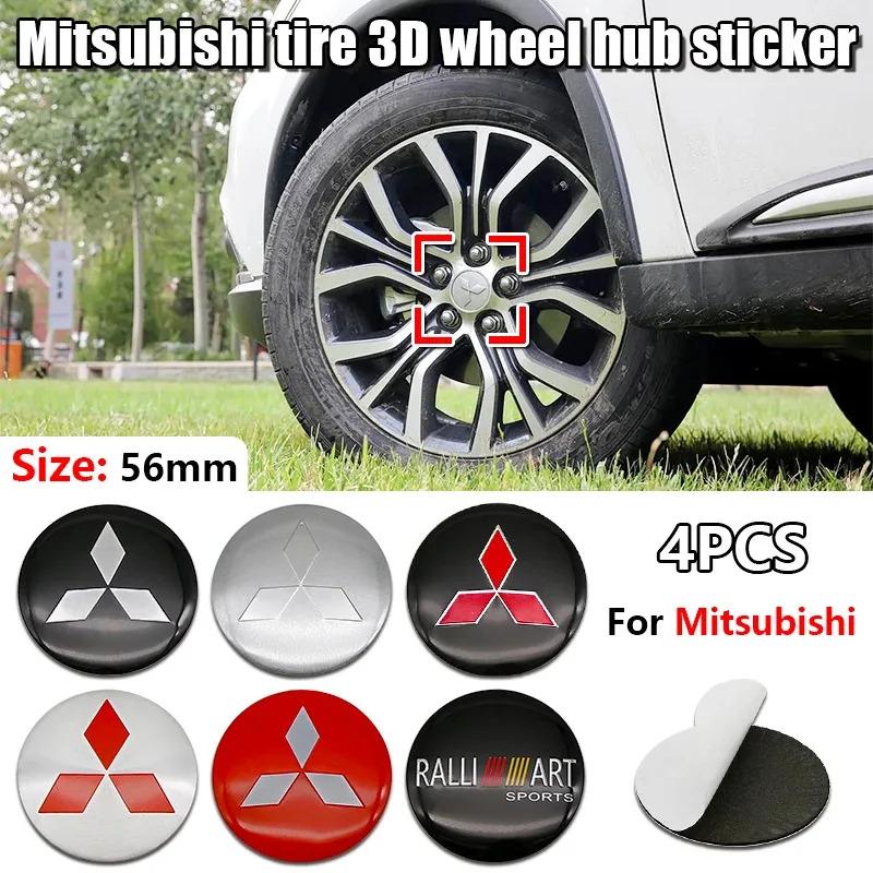 4Pcs Car Wheel Center Hub Cap Rim Cover Stickers Accessories For Mitsubishi Ralliart Mirage Outlander Xl Galant Space Star L200 wszm26