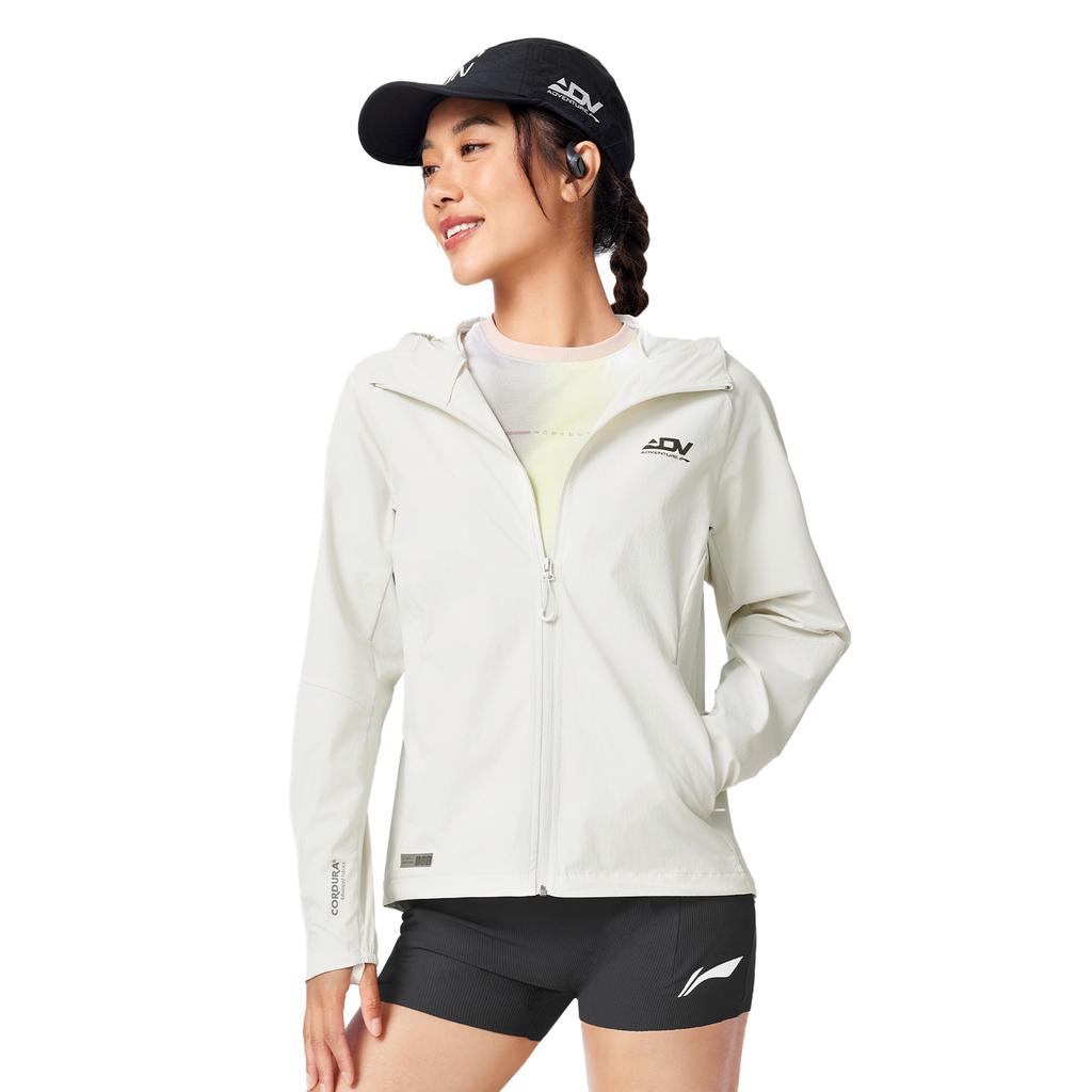 Li Ning Running Series Letter Zipper Hooded Versatile Casual Cardigan Jacket Women Jackets White-Birch-Gray AFYV002-1