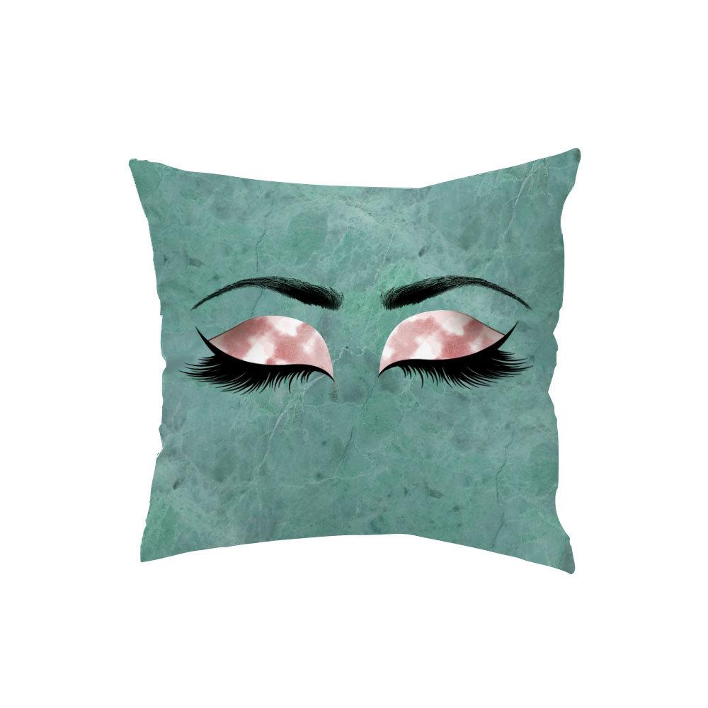 Marble Bright Diamond Eyes Eyelash Pillow Case Sofa Cushion Manicure Decoration Pillow