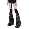  calentadores de piernas de cuero PU Harajuku calcetines largos góticos punk polainas de manga de pierna acampanada puños de invierno góticos calcetines de tobillo