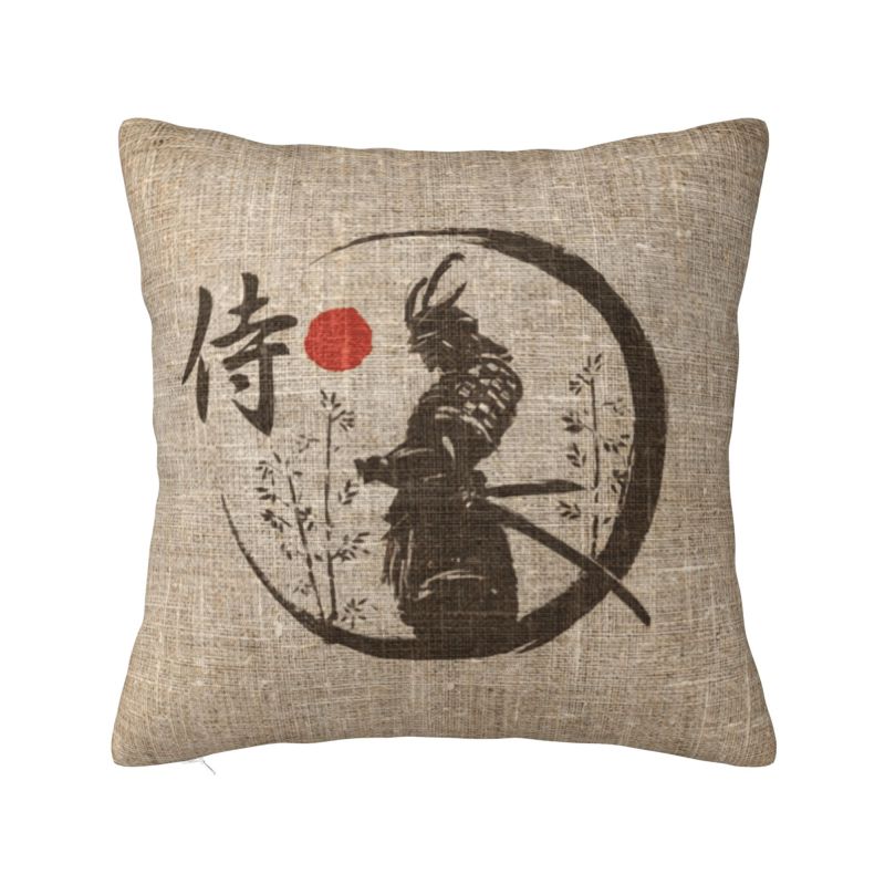 Skull With Samurai Armour Cushion Cover Demon Oni Soft Luxury Pillow Cases Living Room Decoration 30x30cm 12x12in