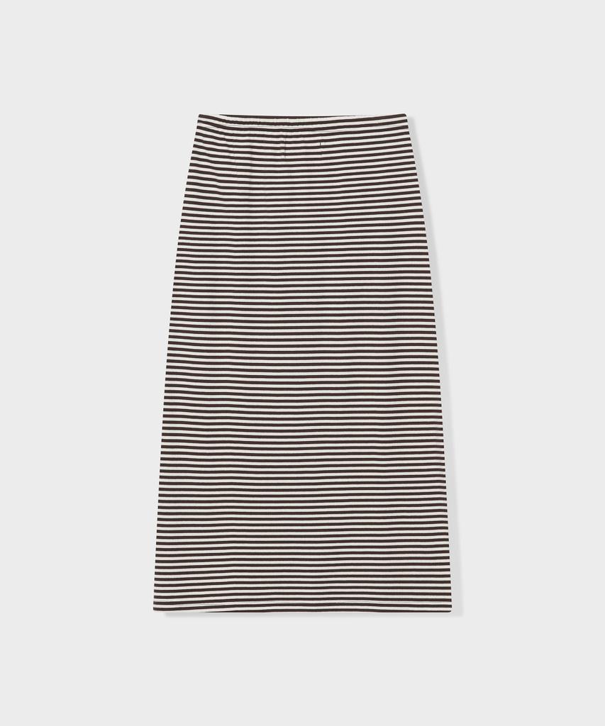 Geulleondeun Stripe Logo Skirt (Brown)