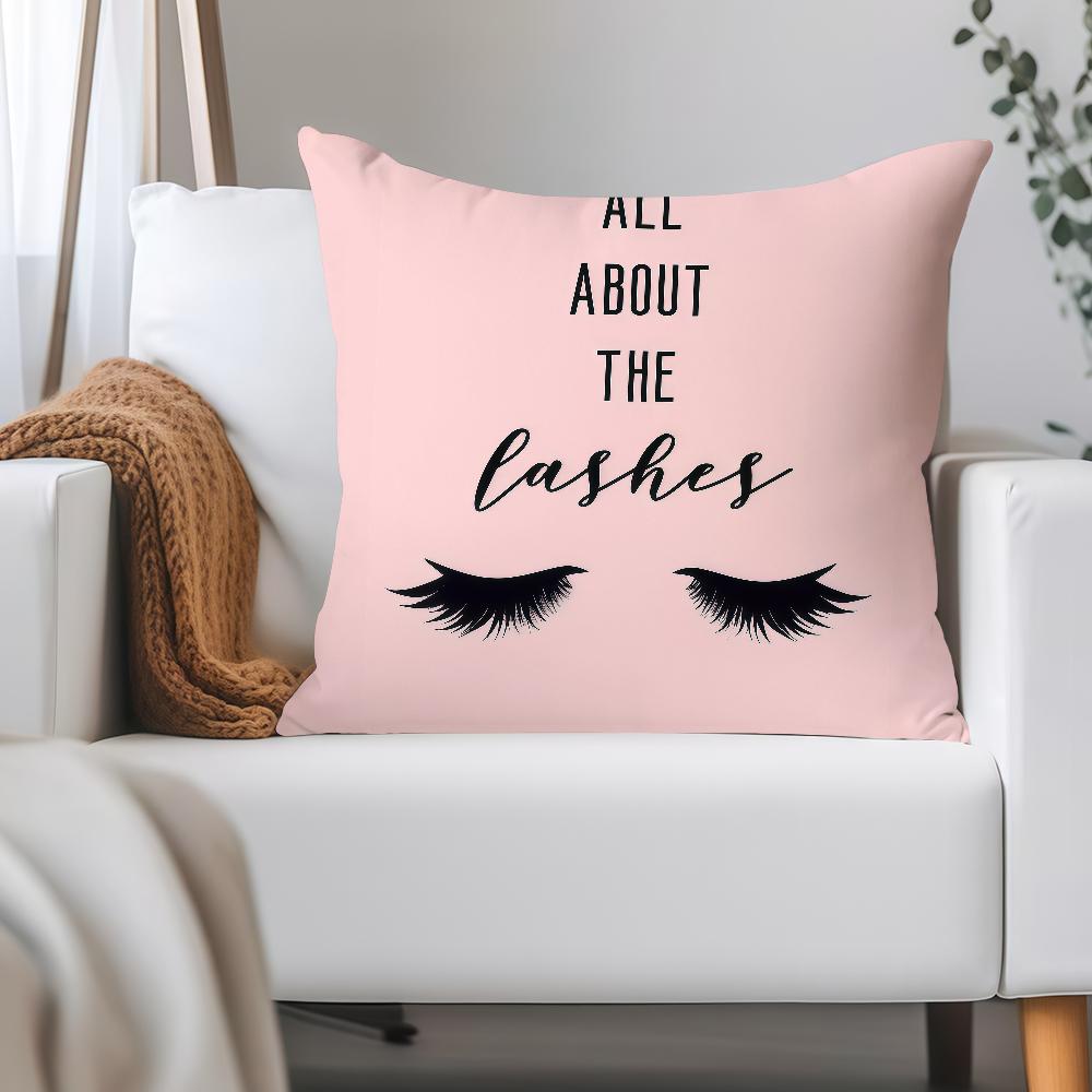 Ins Style Beauty Makeup Eyelash Pillow Case Applicable Space For Guest Rooms Interiors Cars Office House Decoration