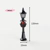 2Pcs Miniature Dollhouse Street Light Model with Christmas Wreath Simulation Street Lamp for Micro Landscape Decor Kid's Toy
