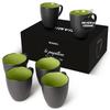MIAMIO 6 X 350 Ml Stoneware Coffee Black Colorful Interior - Mugs/Cups Set, Exterior,