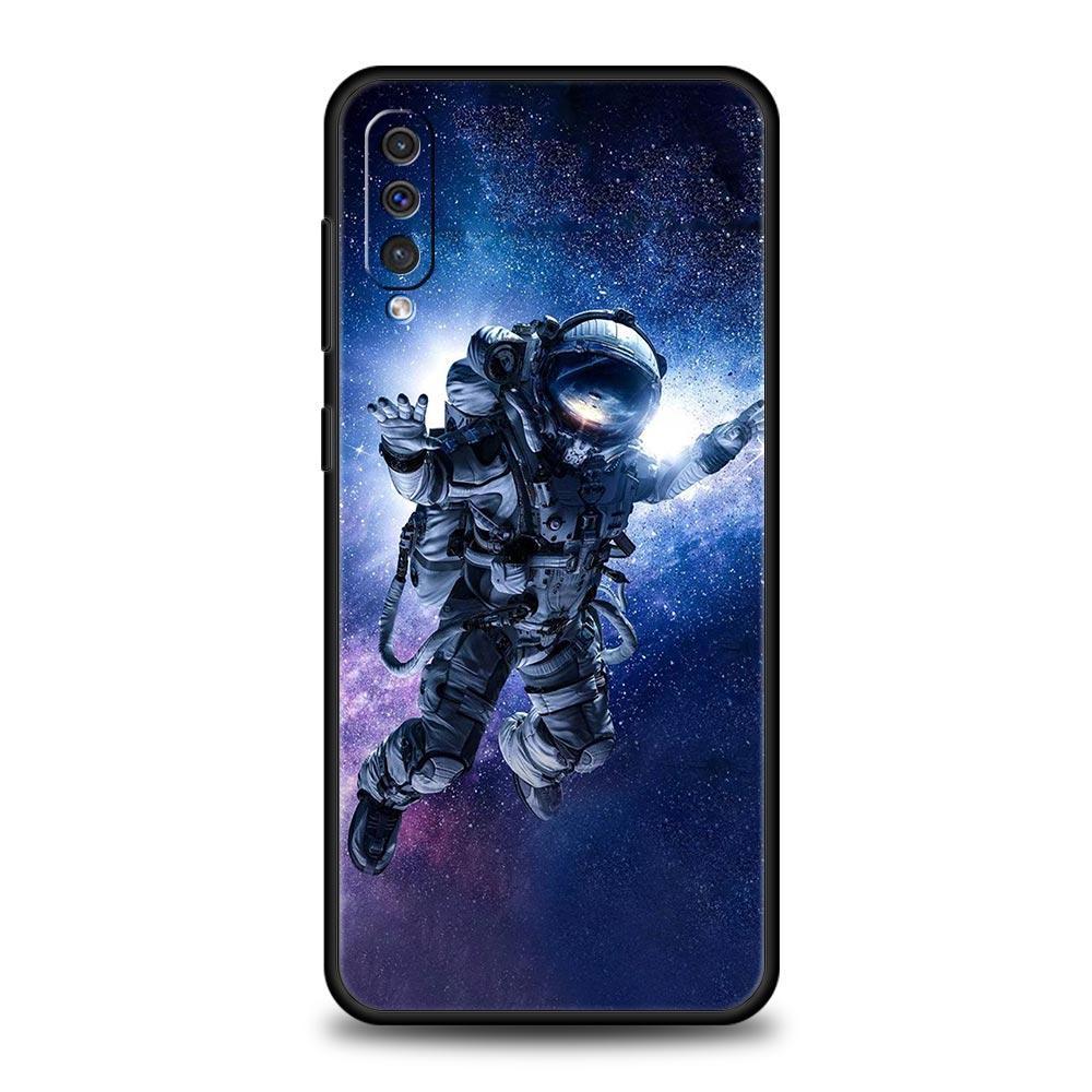 Cute Astronaut Moon Phone Case For Samsung Galaxy A12 A32 A50 A70 A20E A20S A10 A10S A22 A30 A40 A42 A52 5G A02S A04s Soft Cover