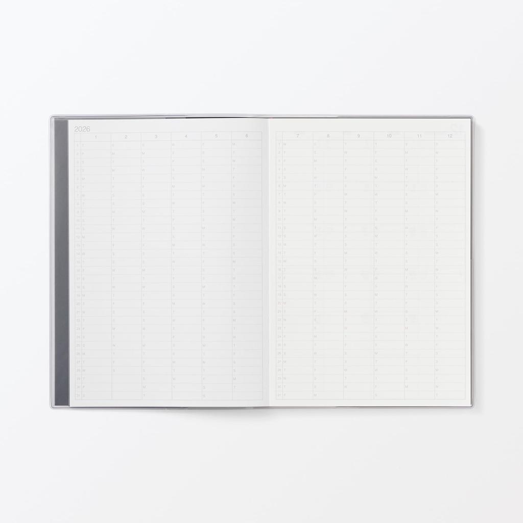 MUJI 2026 A5 Vertical Starting December 84854552 Planner, 2025, Black, Monthly/Weekly,