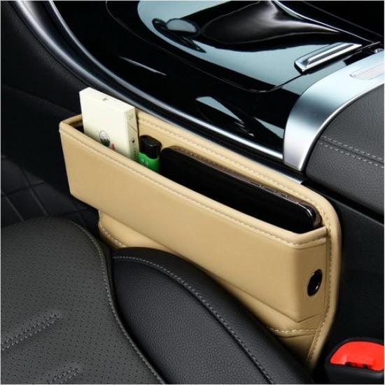 

Car Seat Gap Organizer, Premium Leather Auto Seat Storage Box, Vehicle Beige