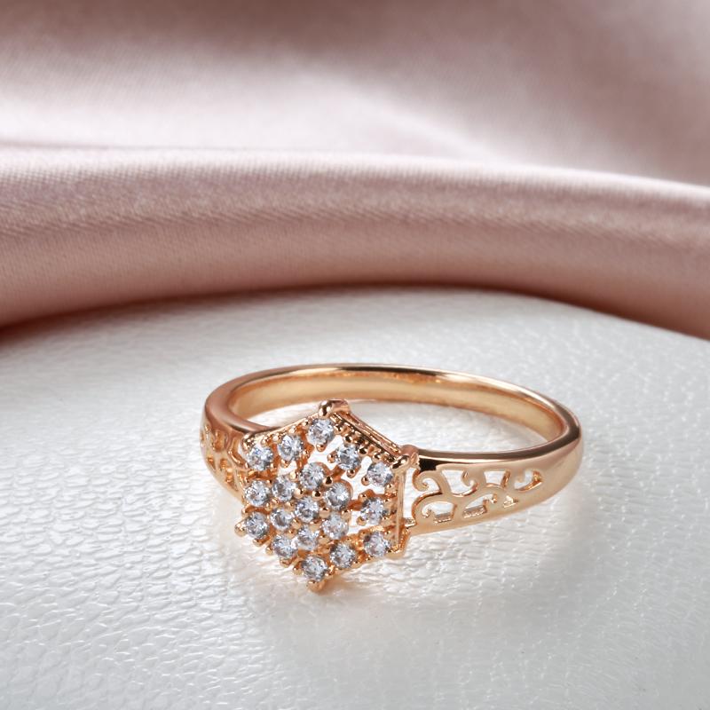 Kinel Zircon Full Paved Rings For Women Rose Gold Color Jewelry Gift