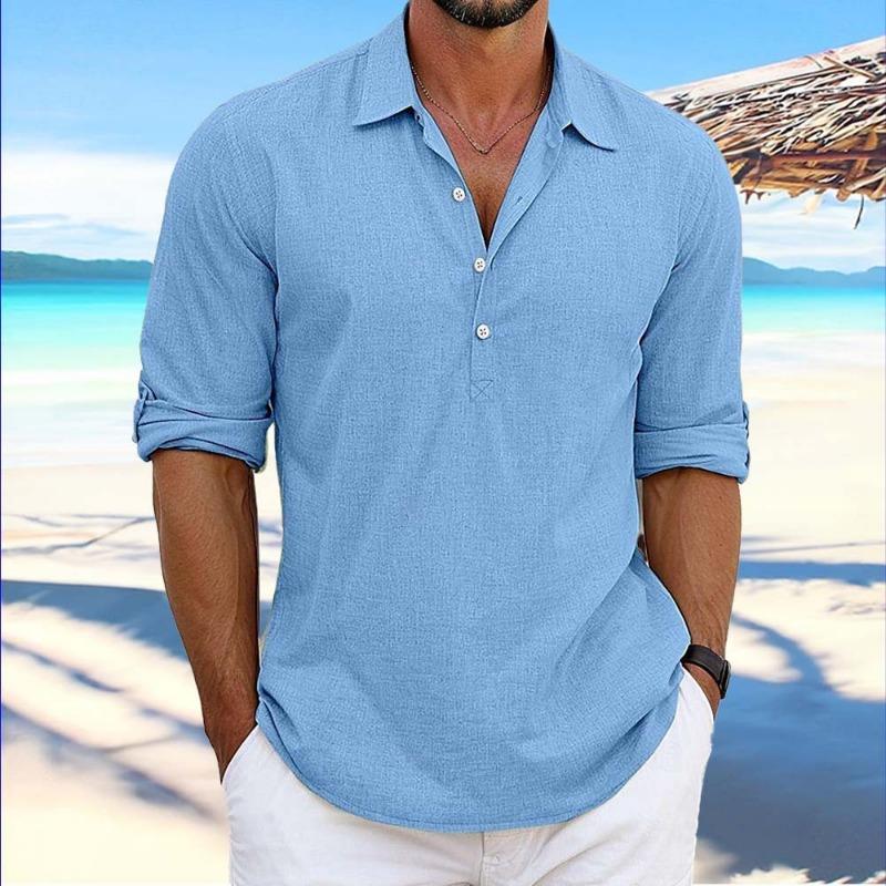 Men's Pullover Shirt for Teenagers Fashionable Loose Long Sleeved Home Casual Shirt