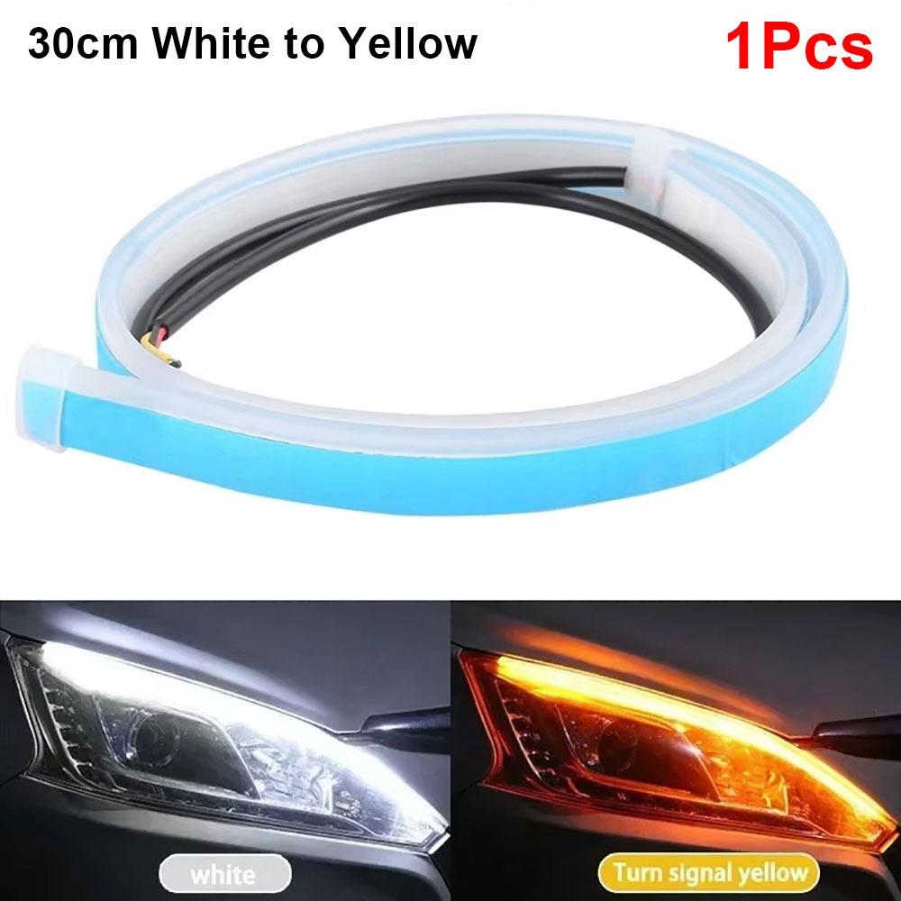 1/2Pcs 30cm DRL LED Strip RGB Turn Signal Durable Auto Headlights