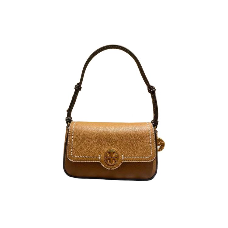 Tory Burch Miller Metal Double T Logo Flap Stitching Crossbody Bag Women handbags Brown 144020-202 Brown