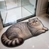 Super Absorbent Cute Cat Diatom Floor Mat Bedroom Door Small Rug  Living Room Tea Table Bedside