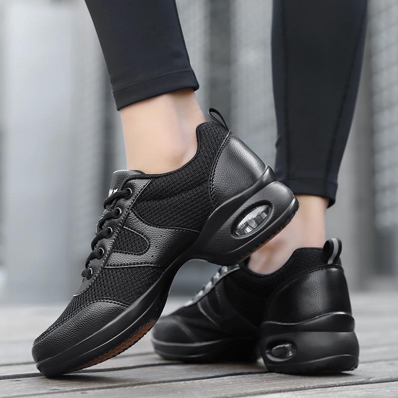 נעלי ריקוד סוליה רכה לנשים רשת נושמת נעלי ספורט ריקוד מודרני כרית אוויר נוחות נעלי אימון ג'אז גובה 5 ס"מ