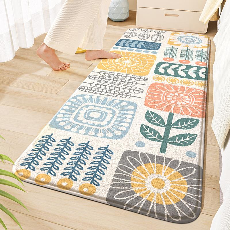 Scandinavian Ins Style Indoor Carpet Faux Cashmere Bedroom Living Room Carpet Full Laying Non-slip Sofaj Foot Mat