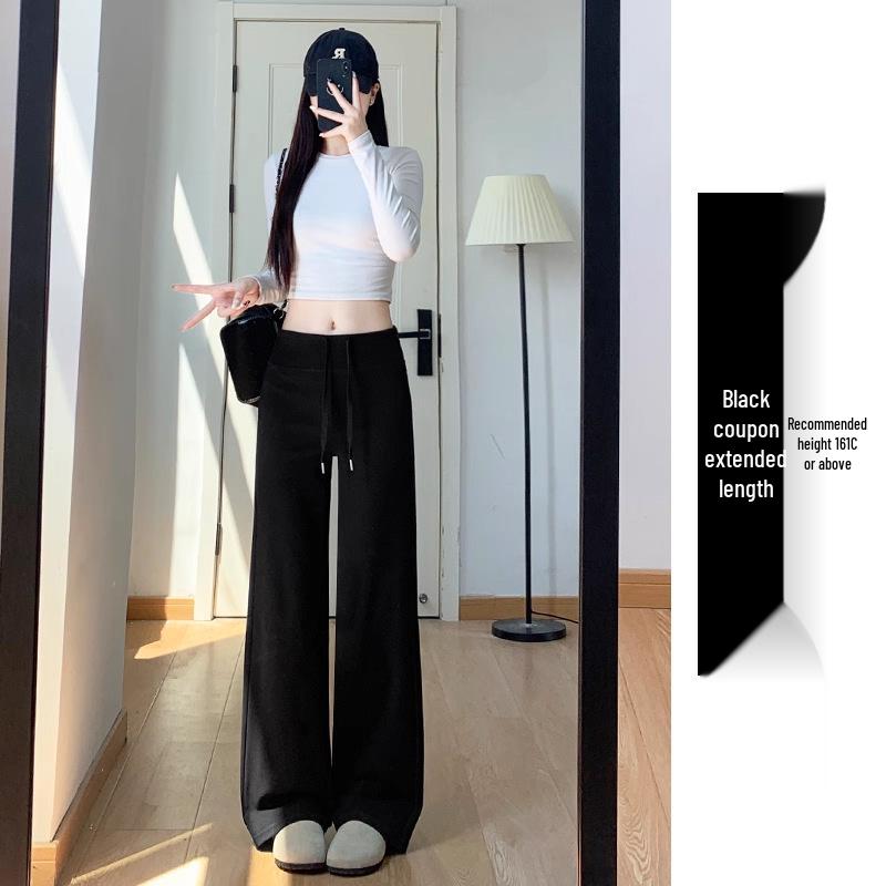 

Women s Dark Gray High-Waisted Wide-Leg Sweatpants - Petite, Slimming, Casual, Spring/Autumn 2025 Style L